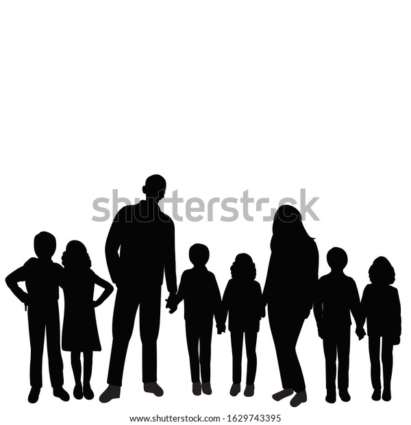 Vector Isolated Silhouette People Children Stock Vector (Royalty Free ...