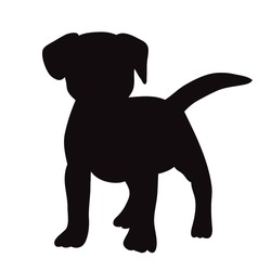 Vector Isolated Silhouette Of Puppy