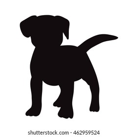 vector isolated silhouette of puppy