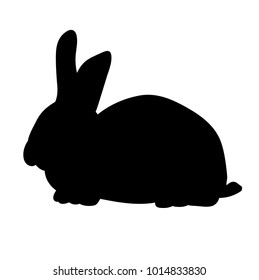 vector, isolated silhouette of a rabbit alone
