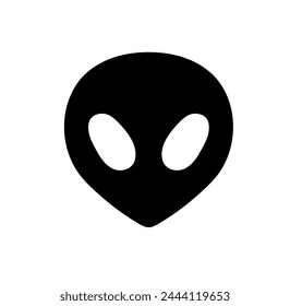 Vektorgrafik Isolated Simple Alien Stranger Head Gesichtsmaske Form Farblose Schwarz-Weiß-Umriss Silhouette Schatten Form	