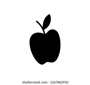 Vector isolated simple apple black outline silhouette stencil