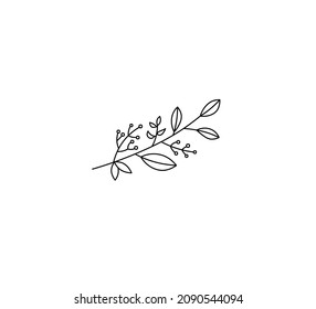 Vector isolated simple flora minimalism line drawing bouquet