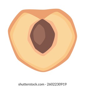 Vector isolated simple half peach illustration 