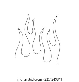 Vector isolated simple minimal abstract fire flames colorless black and white contour line easy drawing