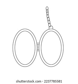Vector isolated simple minimal empty open oval medallion without photo clear blank template colorless black and white contour line easy drawing