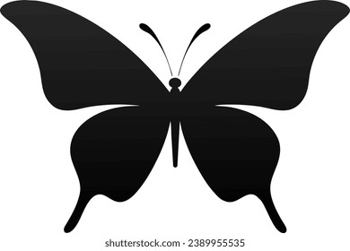 Dibujo de mariposa de línea de contorno gráfico mínimo simple aislado de vectores. Página de coloreado de planos de mariposa de una línea sin color.