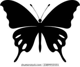 Dibujo de mariposa de línea de contorno gráfico mínimo simple aislado de vectores. Página de coloreado de planos de mariposa de una línea sin color.