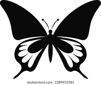 Vector isolated simple minimal graphic contour line butterfly drawing. Colorless single line butterfly drawing coloring page.