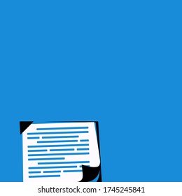 Vector isolated simple storyboard on blue background with empty space, three color concept, minimal concept, minimalism, monochrome, poster and postcard, illustration