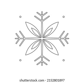 Ornamento simple simétrico vectorial aislado en el esténcil de la línea de contorno cuadrado de cuatro esquinas