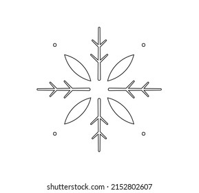 Vector isolated simple symmetrical ornament in square four corners block contour line stencil