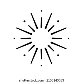 Vector isolated simple symmetrical ornament in square four corners block contour black silhouette stencil