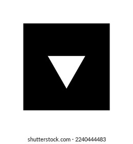 Vector isolated simple white  geometric shape inside black square icon logo symbol emblem pictogram