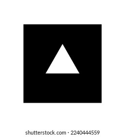 Vector isolated simple white  geometric shape inside black square icon logo symbol emblem pictogram