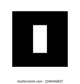Vector isolated simple white  geometric shape inside black square icon logo symbol emblem pictogram