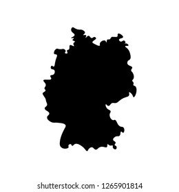 Vector isolated simplified illustration icon with black silhouette of Germany. White background