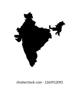 India Map On White Background Vector Stock Vector (Royalty Free ...