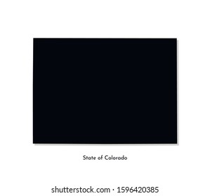 Vector isolated simplified illustration icon with black map's silhouette of State of Colorado (USA). White background