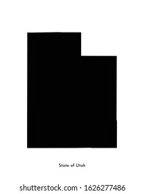 Vector isolated simplified illustration icon with black map's silhouette of State of Utah (USA). White background