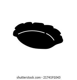 Vector isolated single dim sum chinese food colorless black and white outline silhouette khinkali symbol