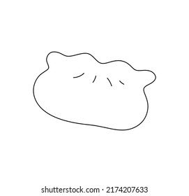 Vector isolated single dim sum chinese food colorless black and white contour line doodle drawing