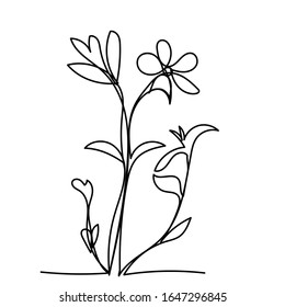 Vector Isolated Single Line Drawing Flower Stock Vector (Royalty Free ...