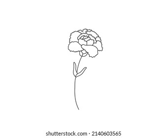 Vector Isolated Single Pretty Carnation Flower Stock Vector (royalty 