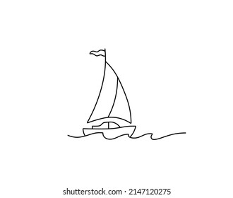 Vector isolated single sailing
