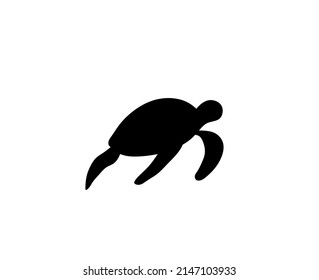 Vector Isolated Single Swimming Sea Turtle Stock Vector (Royalty Free ...