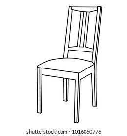 vector, isolated sketch chair, contours on white background