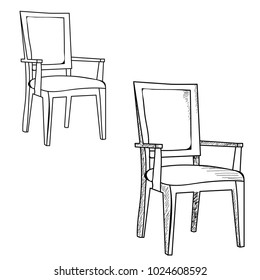 vector, isolated sketch of a chair on a white background