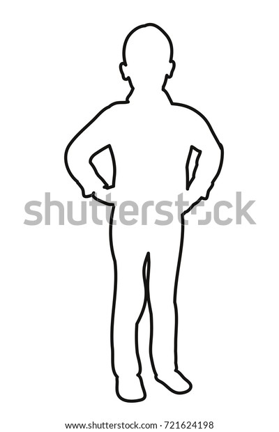 Vector Isolated Sketch Outlines Child Boy Stock Vector (Royalty Free ...