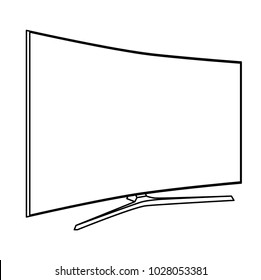 Vector Isolated Sketch Tv Icon Stock Vector (royalty Free) 1028053381 