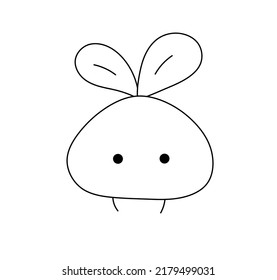 Vector isolated small cute flying fly insect colorless black and white contour line drawing