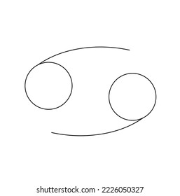 Vector isolated small simple cancer zodiac sign symbol colorless black and white contour thin line easy drawing