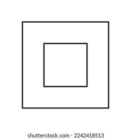 Vektor einzeln kleine, einfache geometrische Figur-Form in großen quadratischen farblosen schwarz-weißen Linie Symbol Symbol Symbol für das Symbol Piktogramm