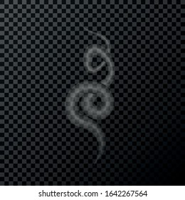 Vector isolated smoke on a transparent background.