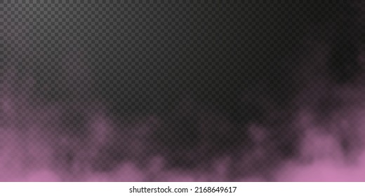 Vector Isolated Smoke PNG. Pink Smoke Texture On A Transparent Black Background. Special Effect Of Steam, Smoke, Fog, Clouds.	
