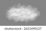 Vector isolated smoke PNG. White smoke texture on a transparent black background. Special effect of steam, smoke, fog, clouds.
