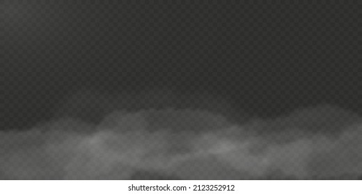 Vektorisolierter Rauch PNG. Weiße Rauchstruktur auf transparentem schwarzem Hintergrund. Besondere Wirkung von Dampf, Rauch, Nebel, Wolken