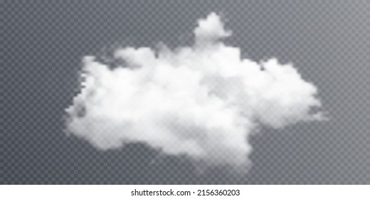 Vector Isolated Smoke PNG. White Smoke Texture On A Transparent Black Background. Special Effect Of Steam, Smoke, Fog, Clouds.