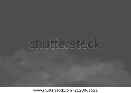 Vector isolated smoke PNG. White smoke texture on a transparent black background. Special effect of steam, smoke, fog, clouds. 