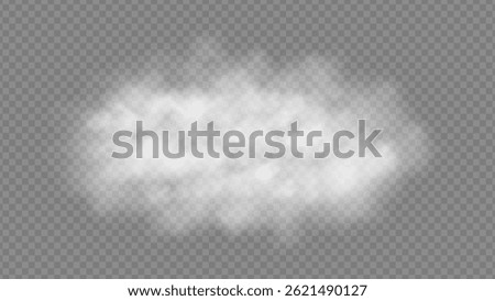 Vector isolated smoke PNG. White smoke texture on a transparent black background. Special effect of steam, smoke, fog, clouds.