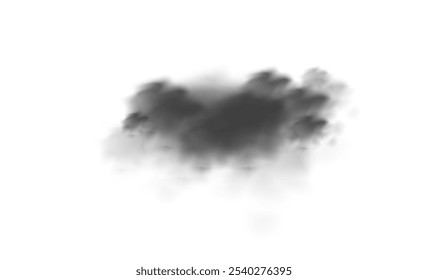 Vektor, isolierter Rauch. Weiße Rauchtextur auf transparentem schwarzem Hintergrund. Besondere Wirkung von Dampf, Rauch, Nebel, Wolken. Transparenter Hintergrund. Weiße Trübung, Nebel, Smog, Staub, Dampf.