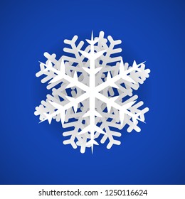 Vector Isolated Snowflake with 3D effect. Vector Design Elements for Merry Christmas and New Year