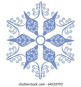 Vector. Isolated snowflake  in color 01