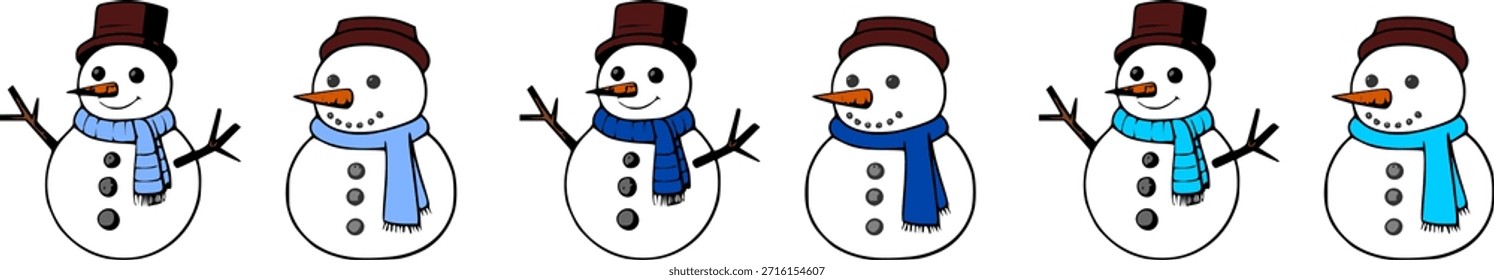 Vetor isolado boneco de neve para Natal e inverno 