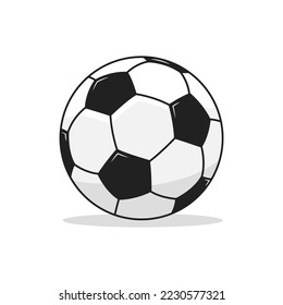 Vector isolated soccer ball illustration, sports football icon flat illustration