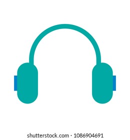 vector isolated sound headphone icon - audio music symbol illustration